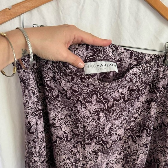 Vntg Sag Harbour women’s retro abstract print purple midi skirt - plus size - Picture 5 of 8